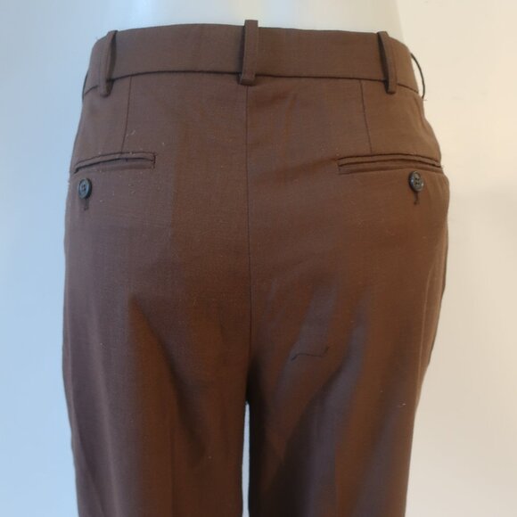 Womens Ronny Kobo Brown (Item- 76) Polyester Wool Blend Pleated Dress Pants 4 - Picture 9 of 14